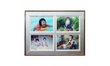 กรอบรูปเม้าท์บอร์ดตัดเจาะวางคู่สองชั้นต่างสี